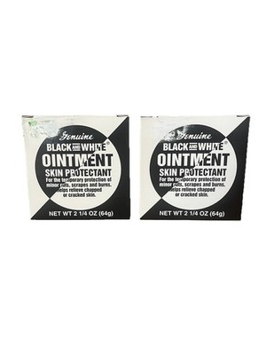Two Genuine Black and White Ointment Skin Protectant 2.25 Oz New