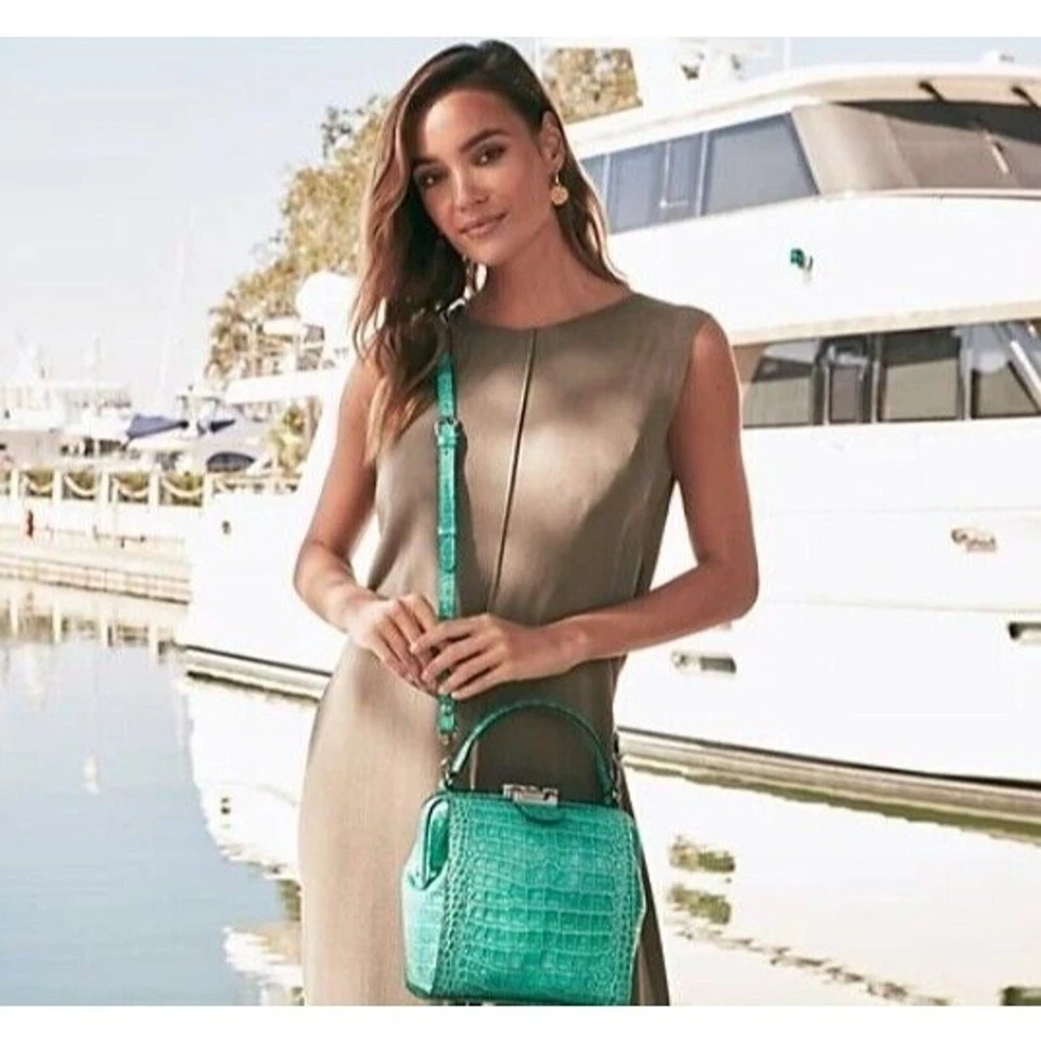 Patricia Nash Cuero Cocodrilo Repujado Nela Norte/Sur Galleta, Bolso Foto 3 de 4