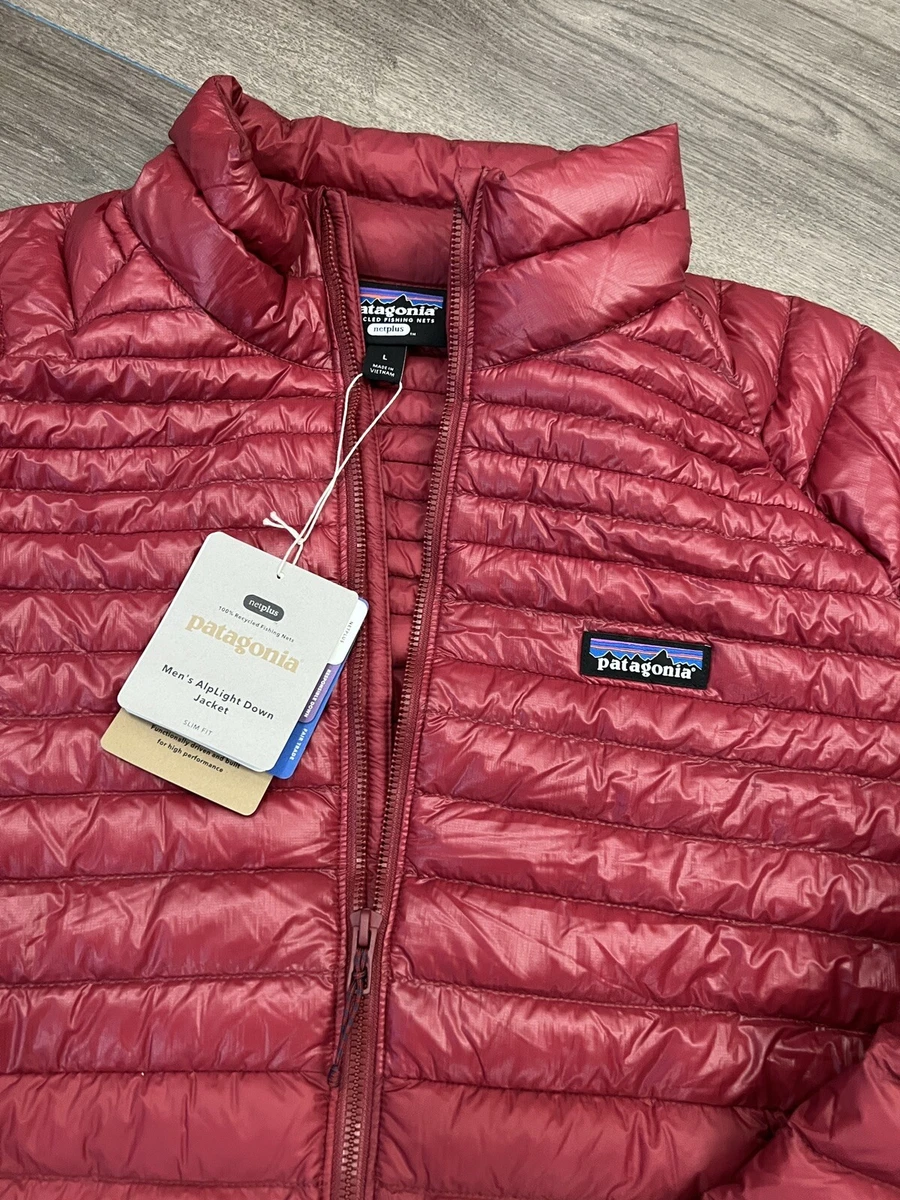 New Patagonia Alplight Down Jacket Full Zip Mens Large Red