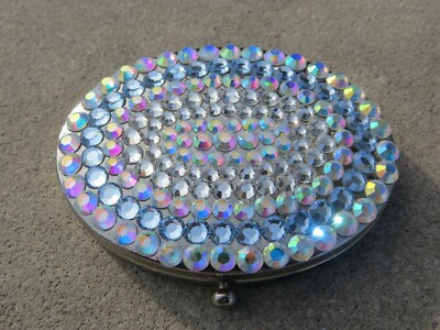 Tarina Tarantino Compact Mirror - 2 sided with magnifying mirror- White Jewel