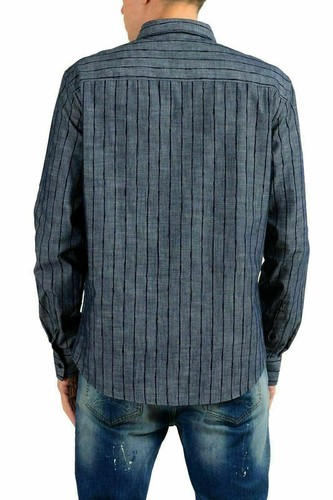 Versace Jeans Men's Striped Long Sleeve Casual Shirt US S IT 48 - Picture 3 of 5