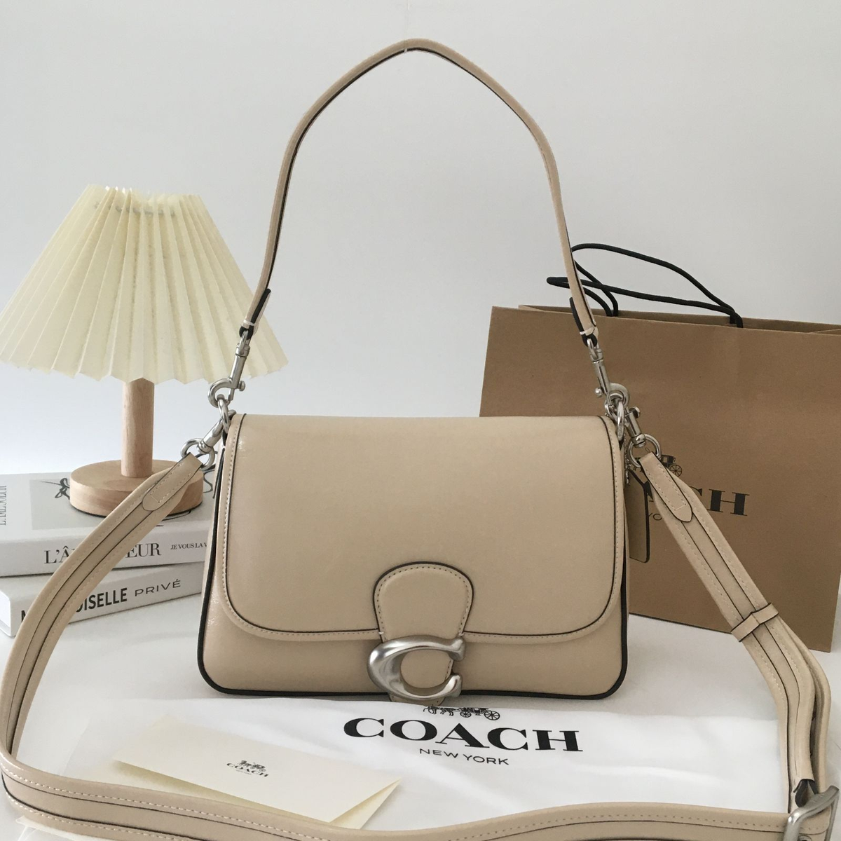 COACH Soft Tabby Shoulder Bag Handbags Ivory CR653 Outlet NEW #JAB  