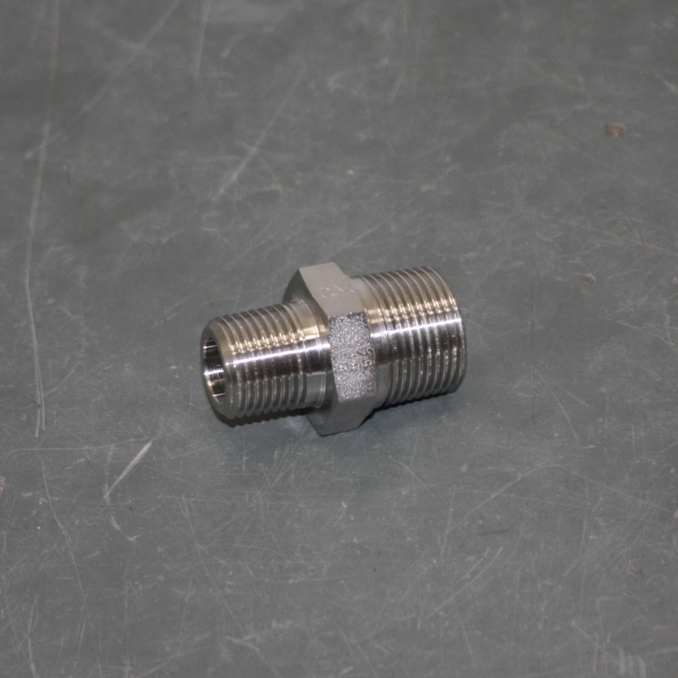 Encaixe de mamilo Parker 3/4X1/2FF33MSS, tubo BSPT 3/4" x 1/2", 316 SS, hidráulico - Imagem 3 de 4