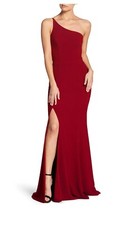 Dress The Population  Amy  One Shoulder Crepe Gown Red Large