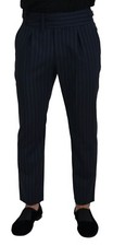 DOLCE & GABBANA Pants Blue Striped Men Formal Trouser IT50/W36/L 1200usd