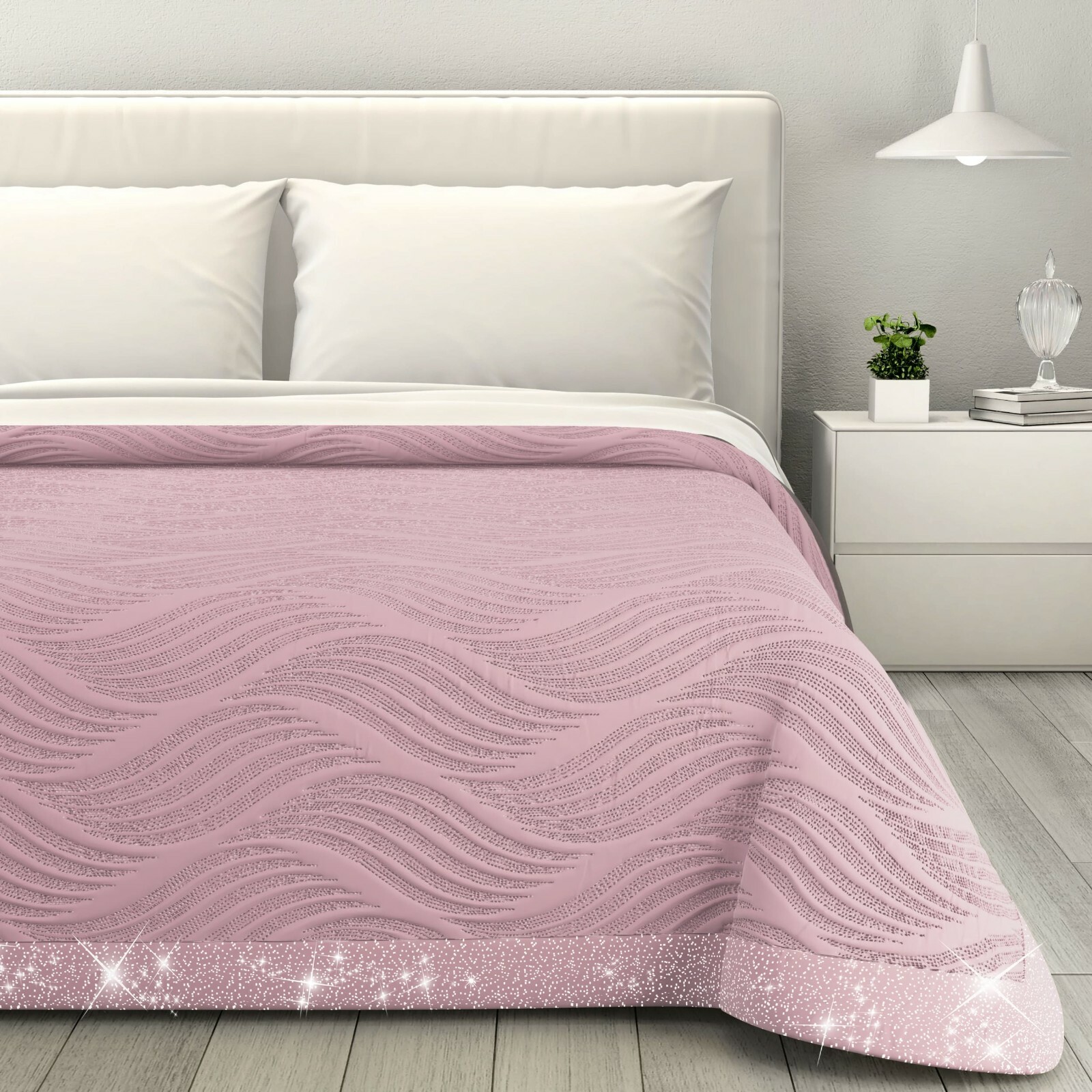 Trapuntino Matrimoniale Estivo L'ANTICO ARCOLAIO - Grigio/Argento, Ipoallergenico, Made In Italy - Foto 12