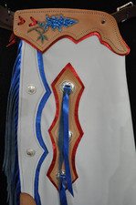 Custom Made Leather Chaps/Patriotic Rodeo Royalty Chaps/Made In USA
