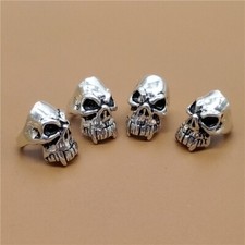 Espaciador de esqueleto de agujero grande con cuentas de calavera de plata de ley 925 para collar de pulsera