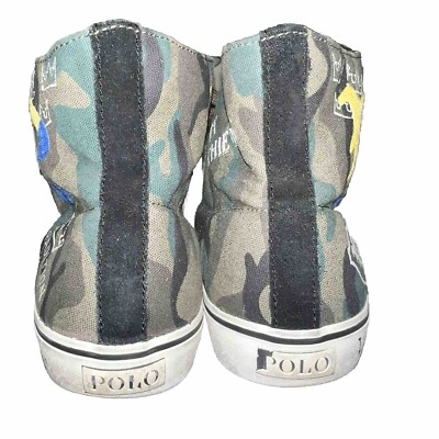 Polo Ralph Lauren Solomon Camo Green High Top Canvas Shoes  display picture 1