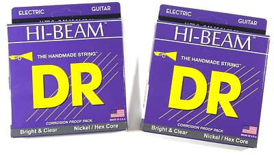 DR Guitar Strings Electric 2 Sets Hi-Beam 08-38 Extra Light Handmade USA
