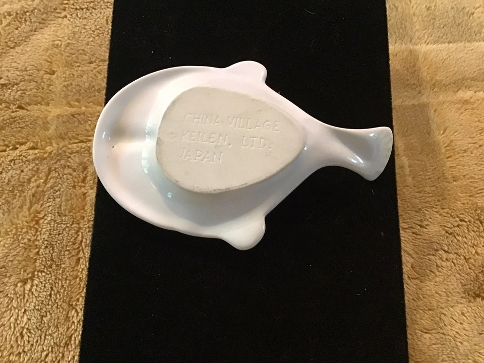 Plato rallador de ajo jengibre platija de pescado porcelana blanca Japón cuñas Foto 4 de 4