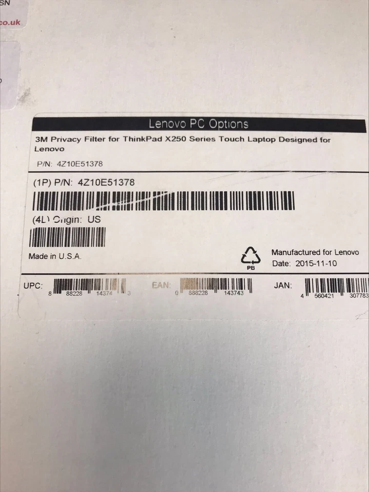 3M Privacy Filter & Screen Protector for X240 X250 12.5" Wide Laptop- 4Z10E51378 - Image 4 of 4