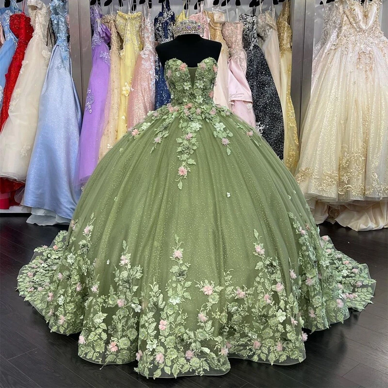 Vestidos de baile princesa Quinceanera apliques de renda sem mangas doces 15 16 - Imagem 2 de 4