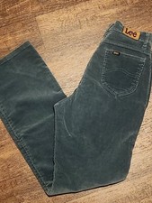 Vintage 70s Lee Riders Talon Zip Union Made Blue Corduroy Pants - Size 12