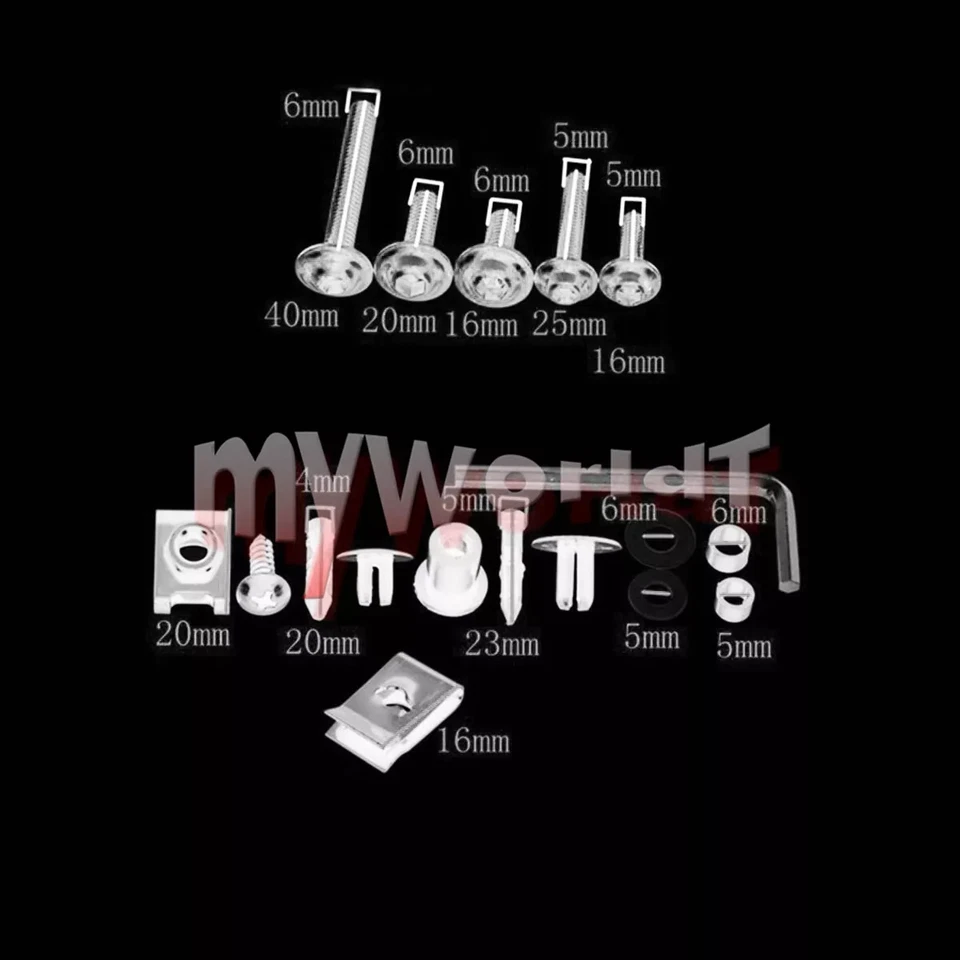 223 шт. набор винтов полный комплект обтекателя болтов подходит для NINJA 300 400 650 ZX6R ZX7R - Изображение 2 из 3