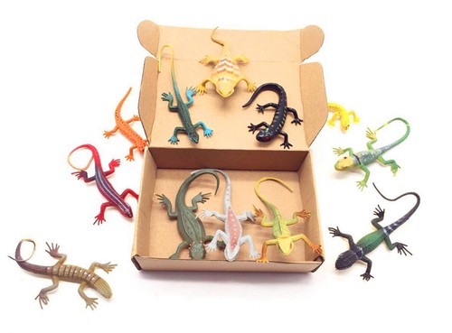 12 piezas figuras artificiales de lagarto de reptiles juguetes educativos coloridos falsos de lagarto - Imagen 4 de 5