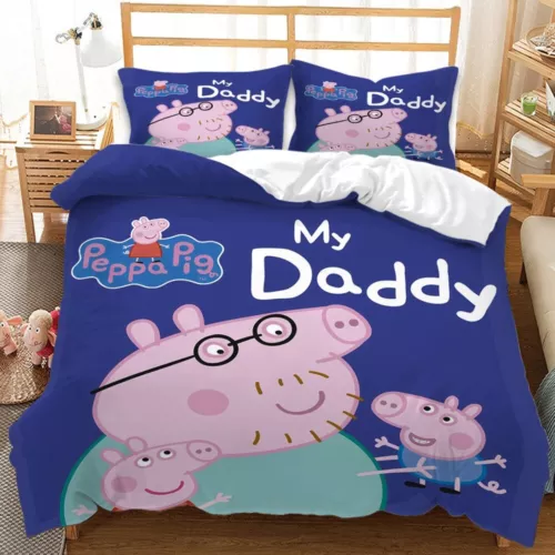 Peppa Pig Cartoon Quilt Duvet Doona Bezug Bettwäsche Set Single Double Queen Neu - Bild 19 von 36