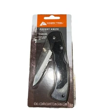 7.6" Ozark Trail Stainless Steel Folding Lock Back Pocket Knife Camping Gear