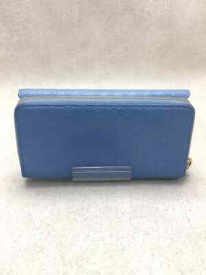 8インチ コバルト Auth Gucci Fold Pursee # 6404 LONG WALLET GG Blue Leather Italy | eBay