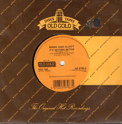 Mama Cass Elliott   It s Getting Better/Dream A Little.. - Old Gold  - 7'' Si. UK