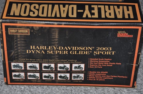 Harley Davidson Racing Champions Dyna Super Glide Sport Die Cast 1:10 Scale - Picture 4 of 7