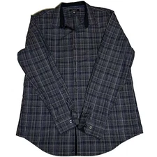 Vintage Structure Shirt Mens L Plaid Button Up Long Sleeve Y2K Grunge Casual