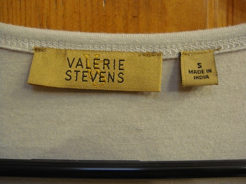 NWT VALERIE STEVENS sz S Lt. Taupe Embellished Top Crystal Rhinestone Tank $40 - Picture 3 of 5