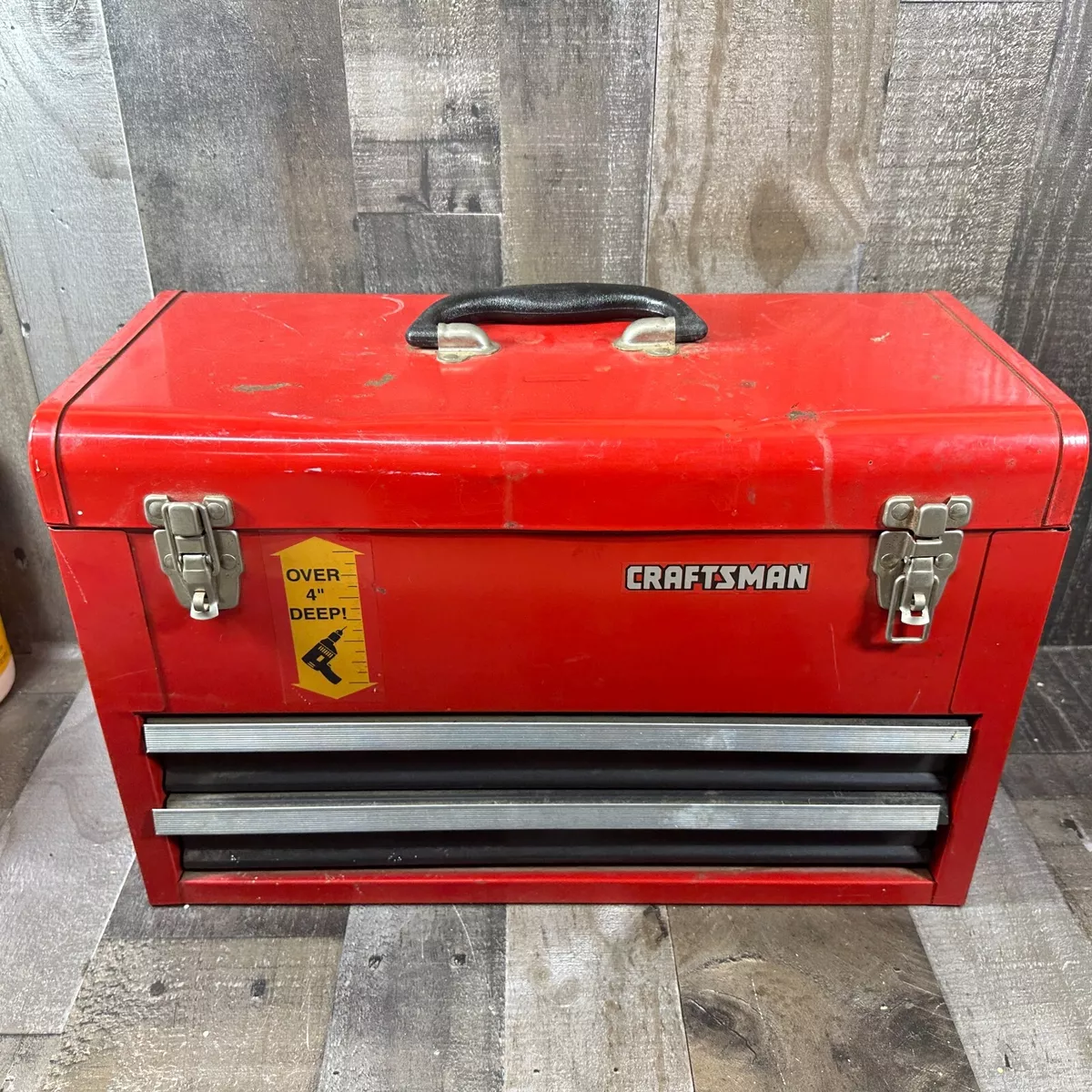 Vintage Craftsman 2 Two Drawer Deep Top Tool Box Red Toolbox