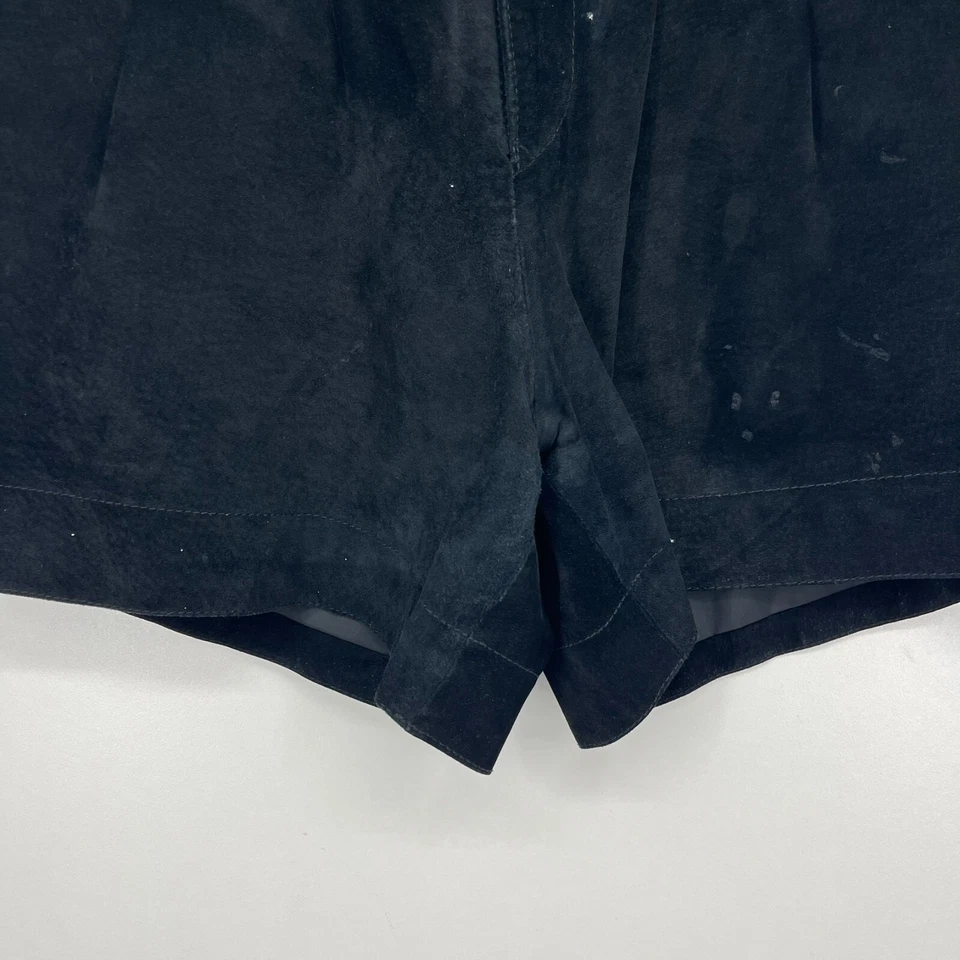 Шорты женские Via Max натуральная кожа подростковые 7 черные винтажные плиссированные бермуды - Изображение 3 из 4