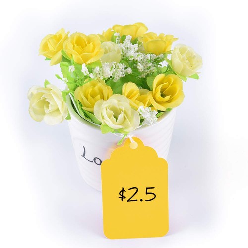 Yellow Price Tags 240pcs, Matte Tags with Strings Attached Marking Merchandis... - Picture 4 of 5