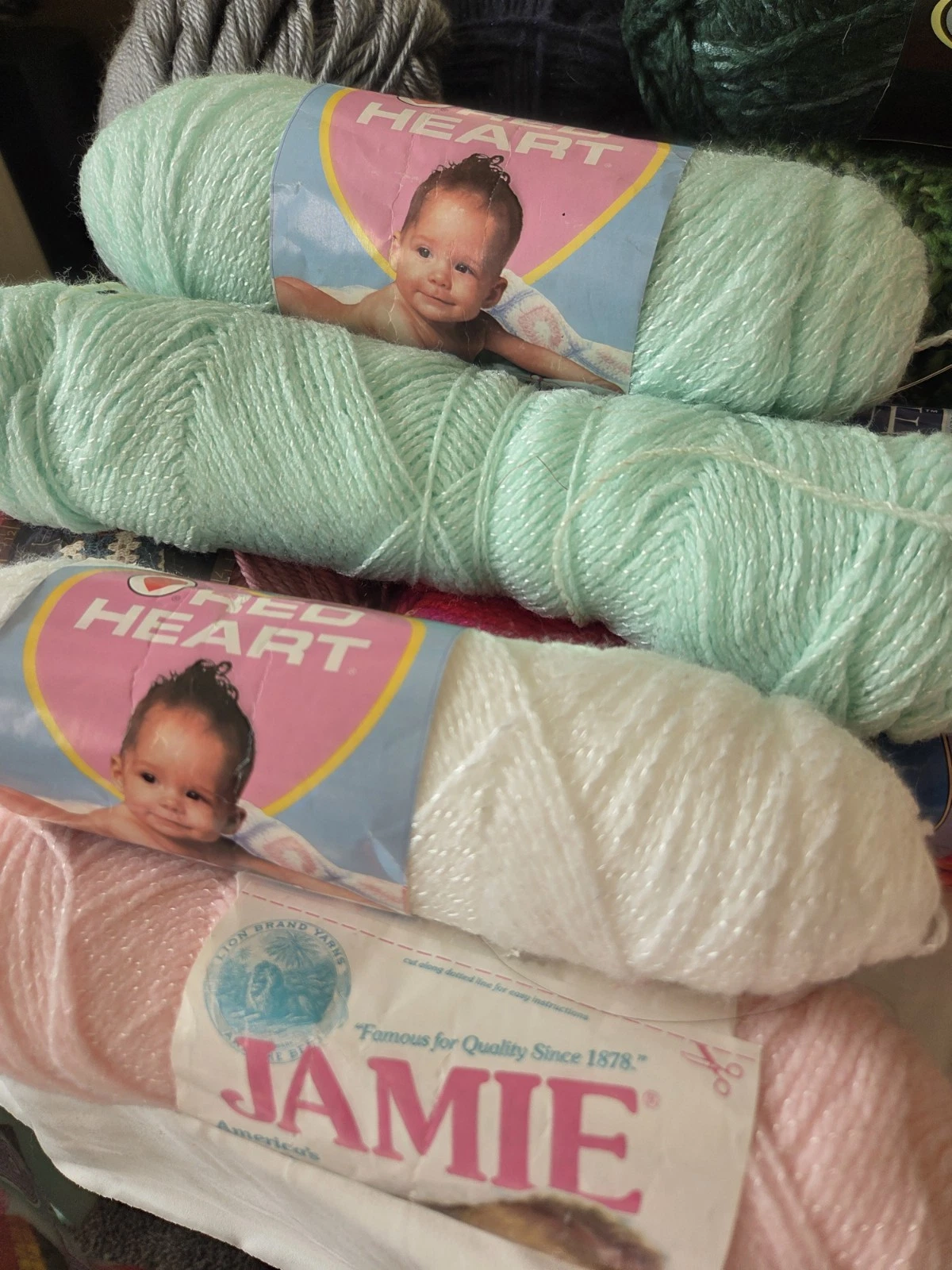 Huge 20+ Skein Yarn Destash Lot Mixed Brands Hobby Lobby Lion Brand Acrylic - product detail image 5