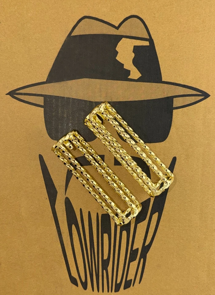 ORIGINAL LOWRIDER Square Twisted Gold 7/8" x 112mm Custom Bicycle Cruiser Grips. - Image 2 of 2