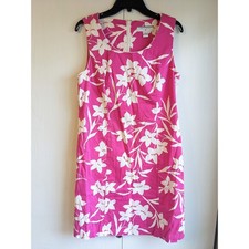 Real Clothes Women's Pink & White Floral Cotton Blend Knee Length Dress Size 10