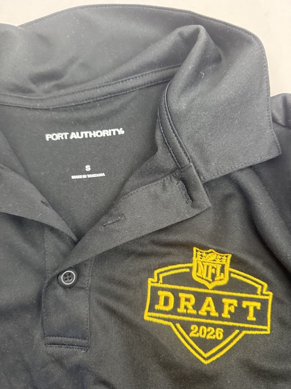 2026 NFL Draft Staff Black Golf Polo Shirt - Men's Size Small