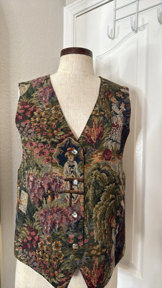 Tapiz estampado victoriano vintage mejor talla S usado años 90 vintage Foto 2 de 4