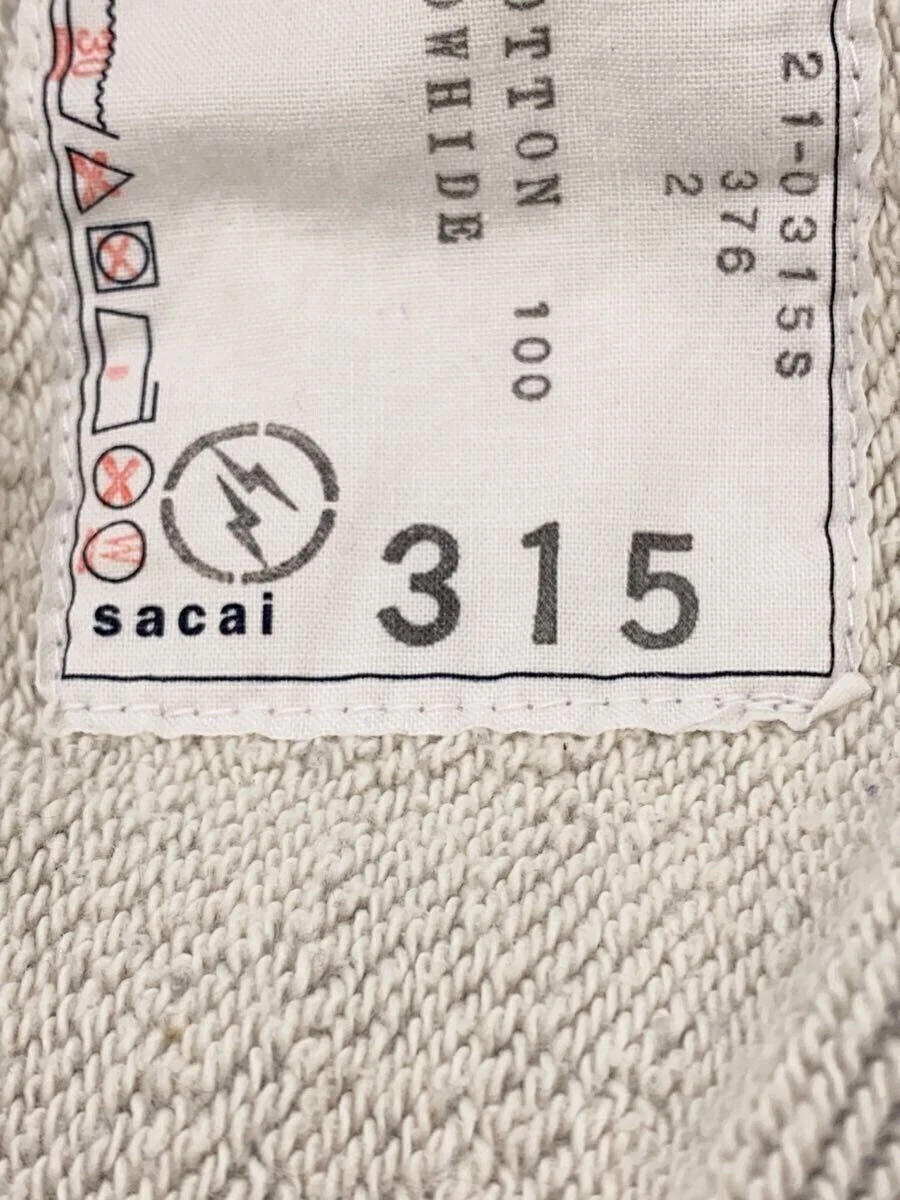 Sacai felpa con cappuccio pullover invecchiato cotone grigio anni 21 0315 usata