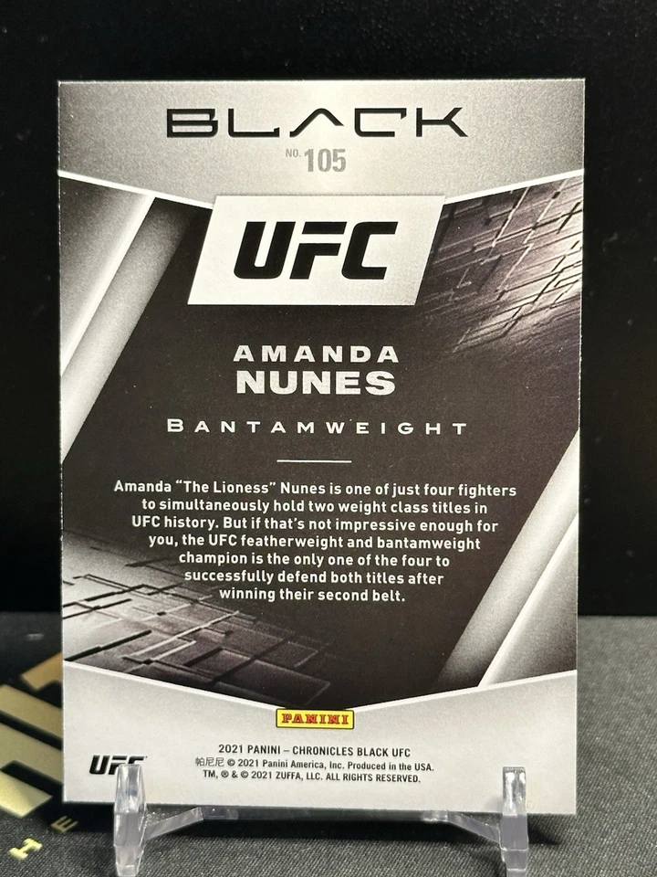 Amanda Nunes 2021 Panini Chronicles UFC BLACK PINK #105 MMA Card Bantamweight - Image 2 of 2