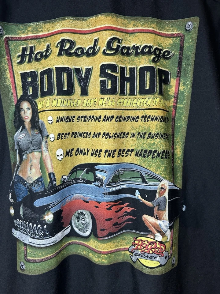 Camisa de Trabajo Rockabilly Para Hombres XL Roja Gorra Hot Rod Personalizada Pinup Greaser Foto 3 de 4