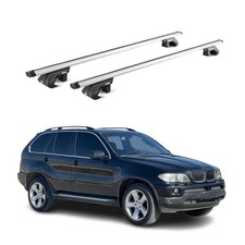 Dachtr�ger Grundt�ger f�r BMW X5 E53 E70 1999-2013 5 t�r 90kg Alu Silber 2x ABE