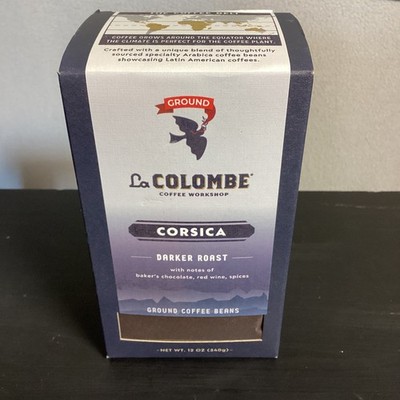 La Colombe Corsica Darker Roast Ground Coffee 12 Ounce Chocolate Flavor Exp 6/26
