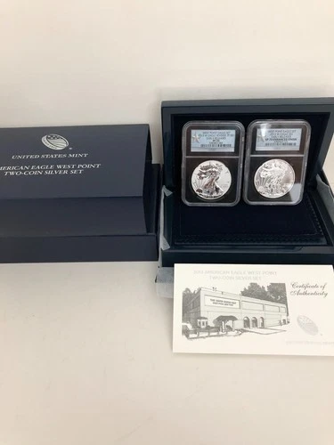 2013-W AMERICAN EAGLE WEST POINT TWO-COIN SILVER SET NGC PR70,SP70 EARLY RELEASE