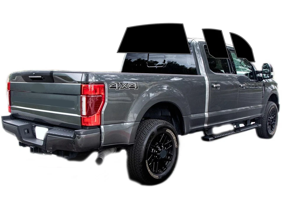Kit de película de tinte de ventana de 2 capas precortada para TODOS los Ford F250/F350/F450/F550 doble cabina Foto 3 de 4