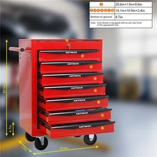 7 Drawers Rolling Tool Chest Tool Box Lockable Tool Storage Cabinet for Garage