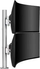 Atdec Heavy-Duty Dual-Monitor Vertical Stack Desktop Mount (White)