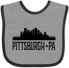 Inktastic Pittsburgh Pennsylvania City Skyline Baby Bib Clothes Silhouette