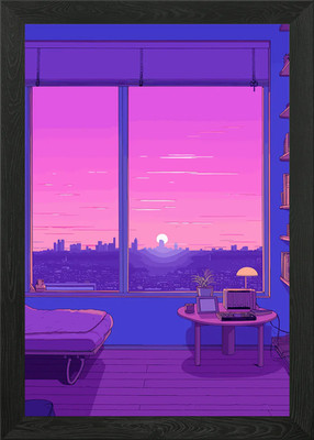 Lofi Rosa Retro Gerahmtes Wandbild Poster Leinwanddruck Bild