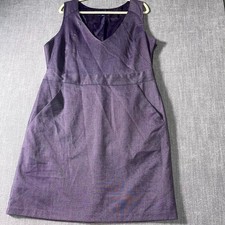 Gap Tank Dress Women's 8 Purple Pockets Summer Wide Strap Deep V-Neck Side Zip