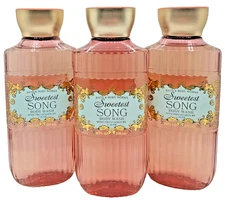 Bath & Body Works LOT of 3 Bottles Sweetest Song Body Wash Shower Gel 10 oz