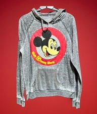Walt Disney World Mickey Mouse Hoodie XL Gray Pullover Retro Graphic