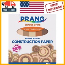 50 Sheets of Recyclable Construction Paper - 5 Vibrant Skin Tone Colors, 12"x18"
